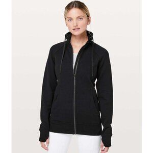 Lululemon Huddle & Hustle Jacket Black Full Zip Sweatshirt Size 8